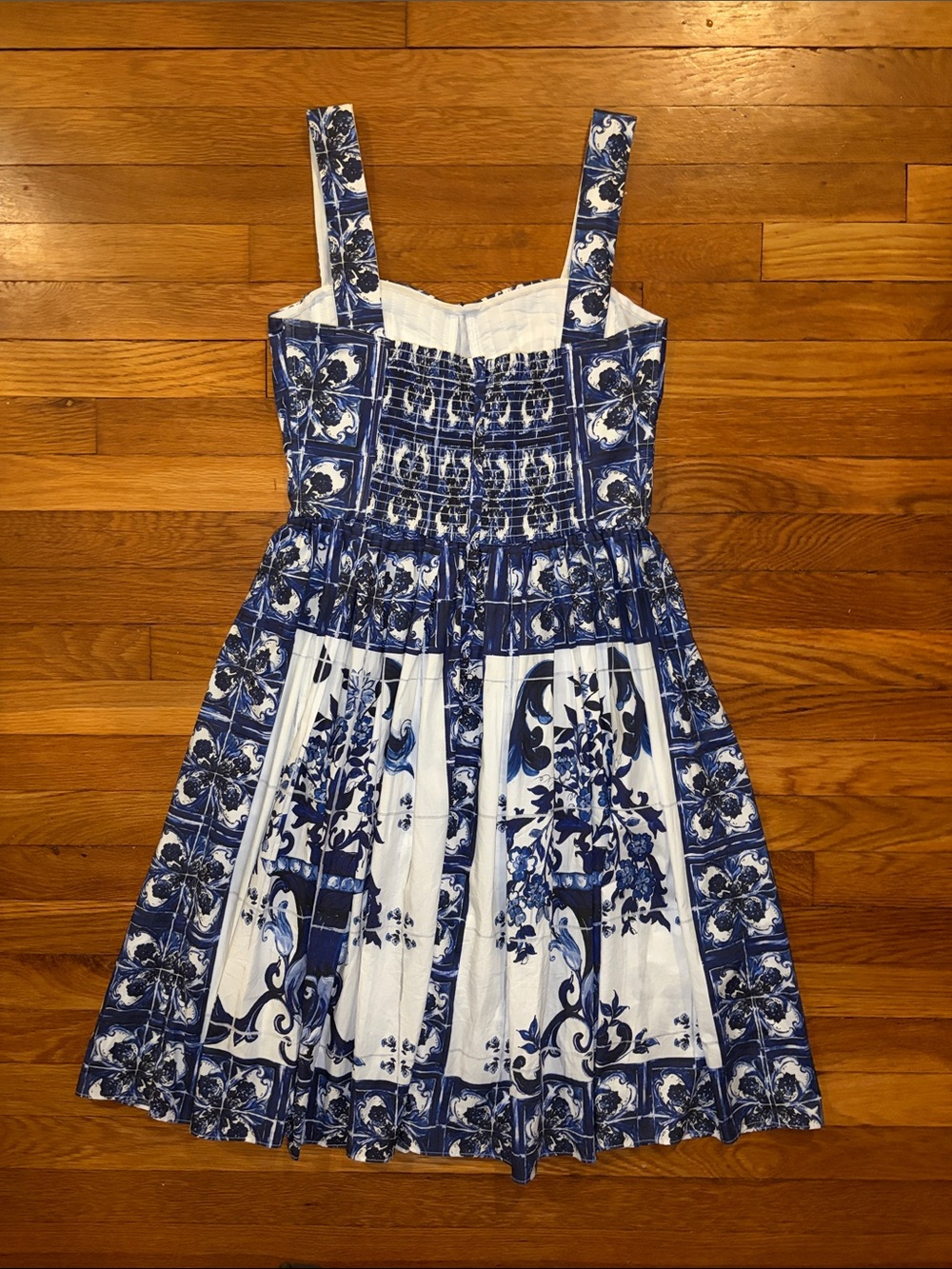 Dolce & Gabbana Bustier Midi Dress in Majolica-Print Poplin - IT 44 - US 8 - Picture 6 of 13